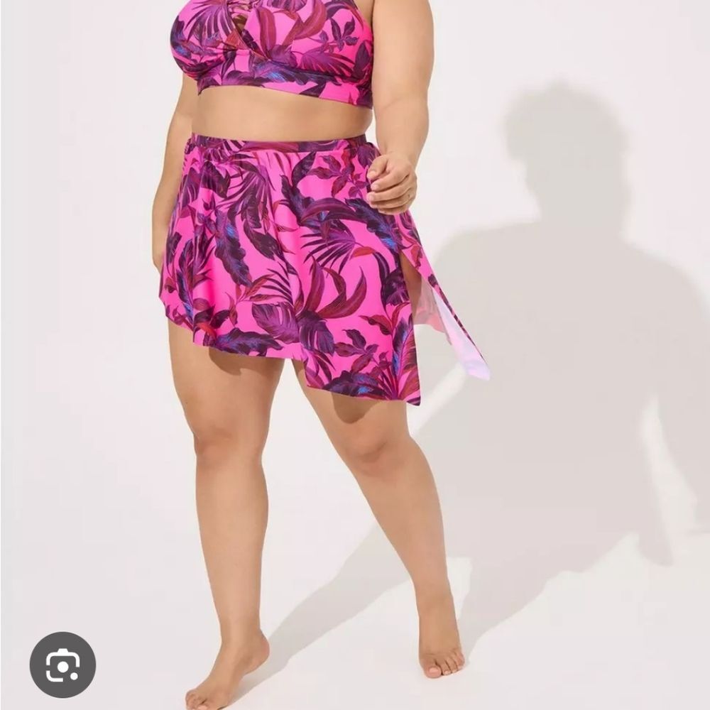 NEW Torrid 0 Set Wireless Bikini Top + Skirted Brief Tropical AX-1938 - Picture 8 of 10